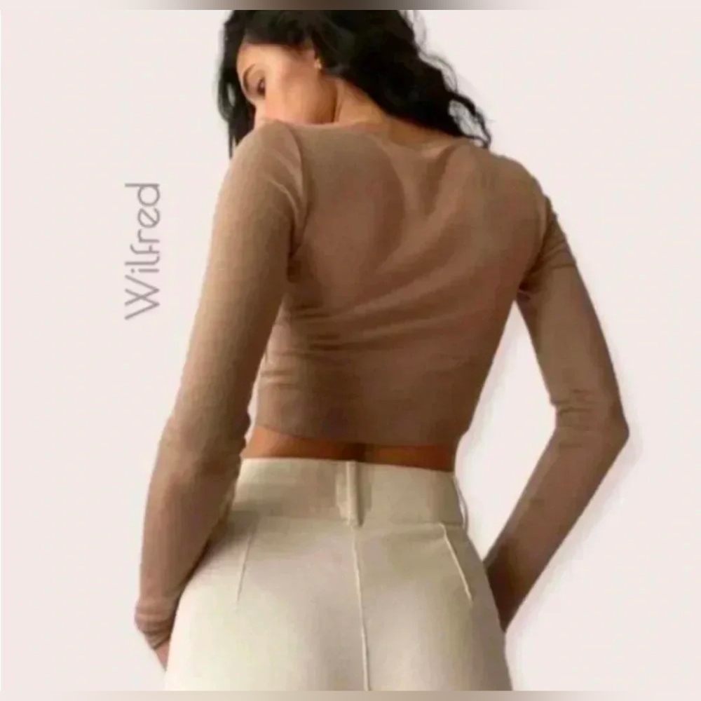 Wilfred Free Lynx Cropped Top Long Sleeve Cinched Bust - Picture 5 of 6